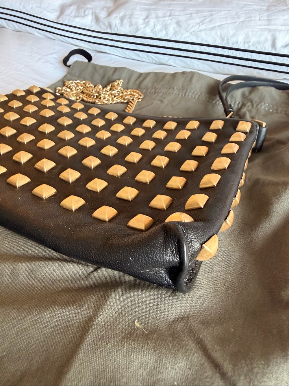 ALLSAINTS Eve Studded Leather Crossbody Bag - Picture 7 of 10